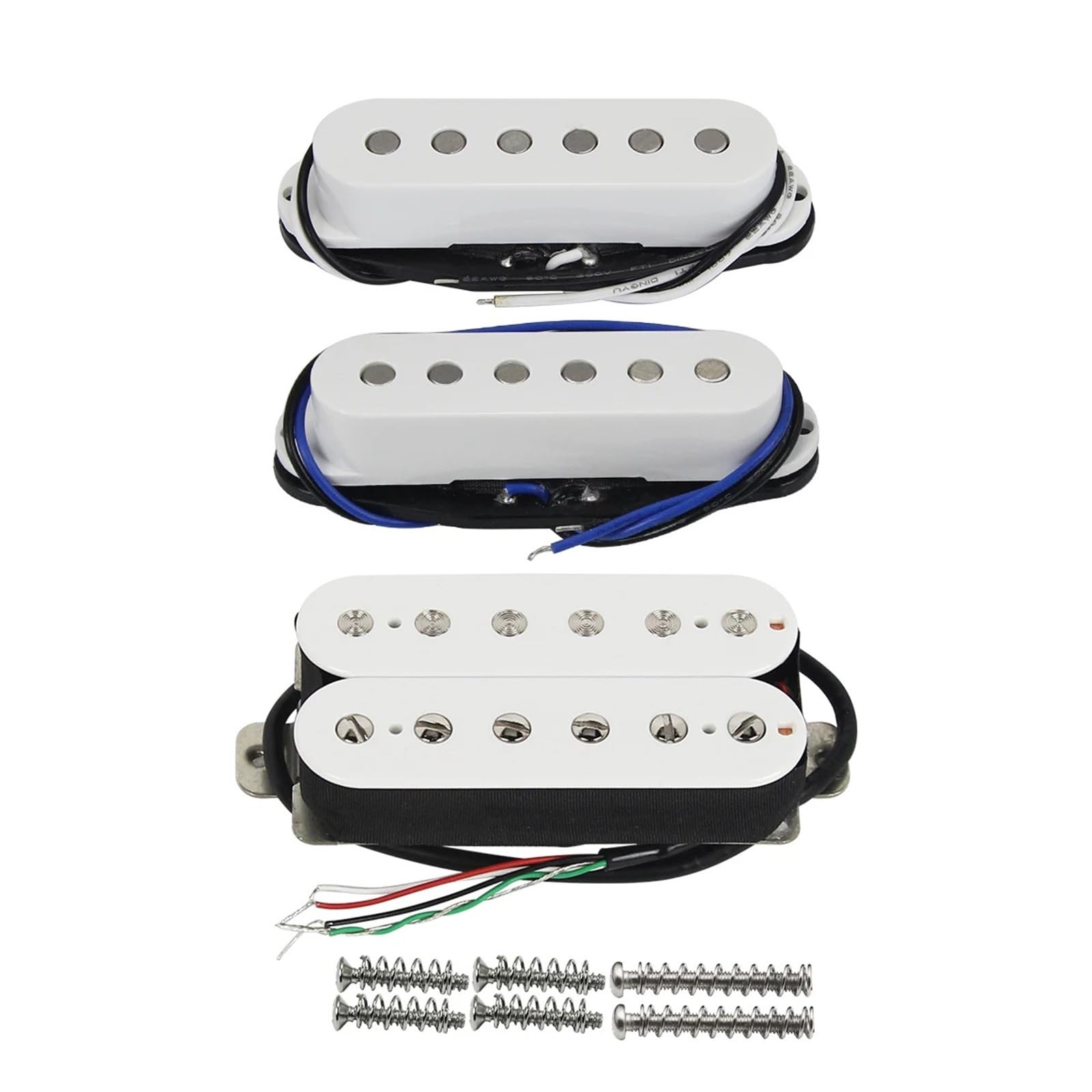 Alnico 5 – micros Humbucker et micros à bobine unique, blancs, for pièces de guitare électrique For HSS For SSH, 3 pièces