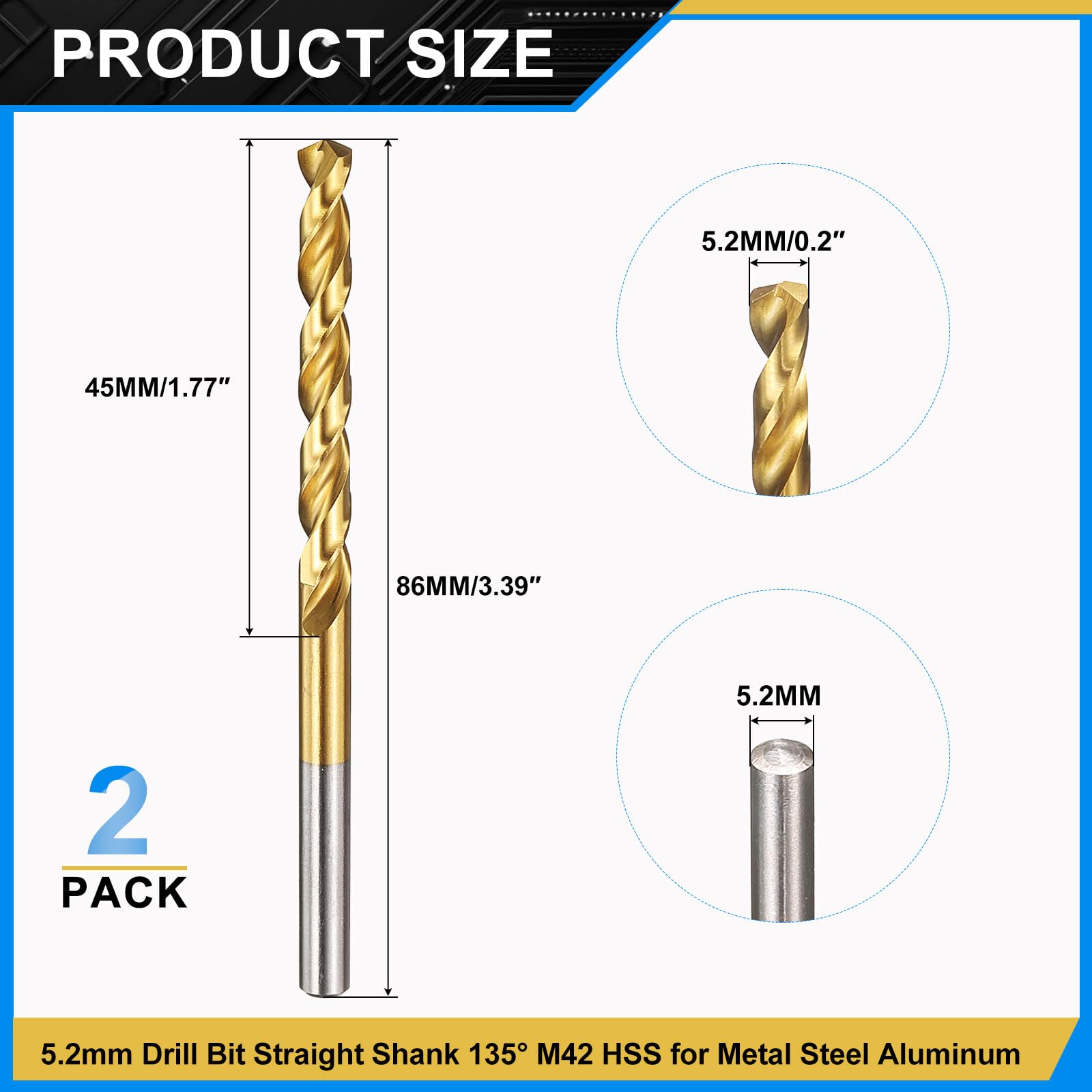 PATIKIL 5.2mm Drill Bit - Image 2