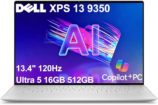 Dell XPS 13 9350 AI Business Laptop (13.4" FHD+ 120Hz, Intel Core Ultra 5 226V (> i7-1355U), 16GB RAM, 512GB SSD) Copilot+ PC, Backlit, RGB Webcam, Fingerprint, 2x Thunderbolt 4, Wi-Fi 7, Win 11 Pro
