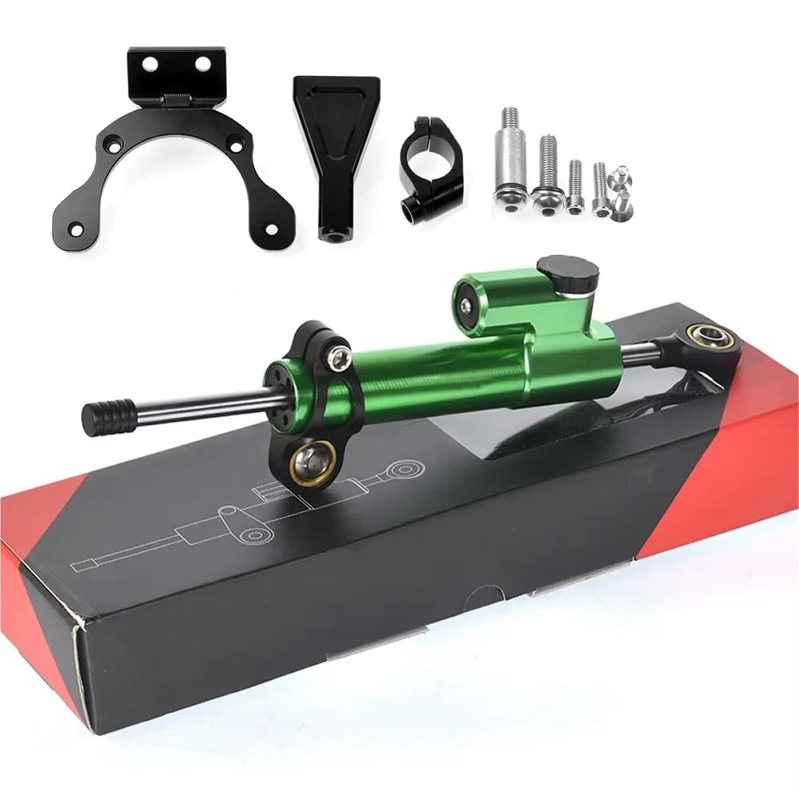 Stabilizator Stabilizator układu kierowniczego Zestaw wsporników mocowania amortyzatora skrętu z włókna węglowego do motocykla Pasuje do Kawasaki Z900 2017-2023(Bracket Black)