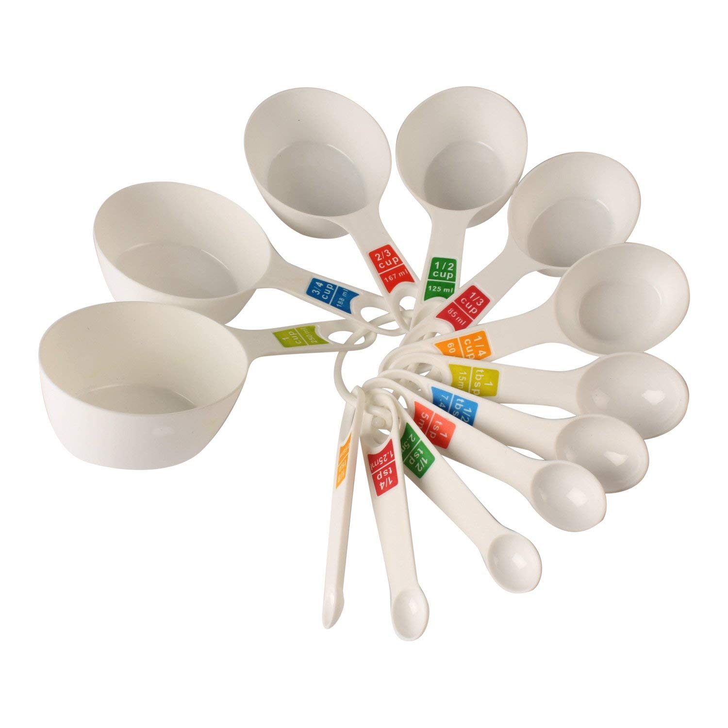 INKULTURE Plastic Measuring Cups and Spoon Set with Ring Holder| 12 Piece Set | White (B0CS1NM1TZ) Amazon Price History, Amazon Price Tracker