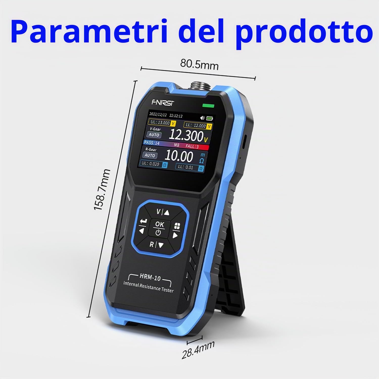 Jadeshay Tester di Resistenza Interna 0~200Ω CC 0~±100V Accurato Misuratore di Resistenza e di Tensione Interna Tester Batteria Auto per Litio Piombo-acido Carbone Batterie