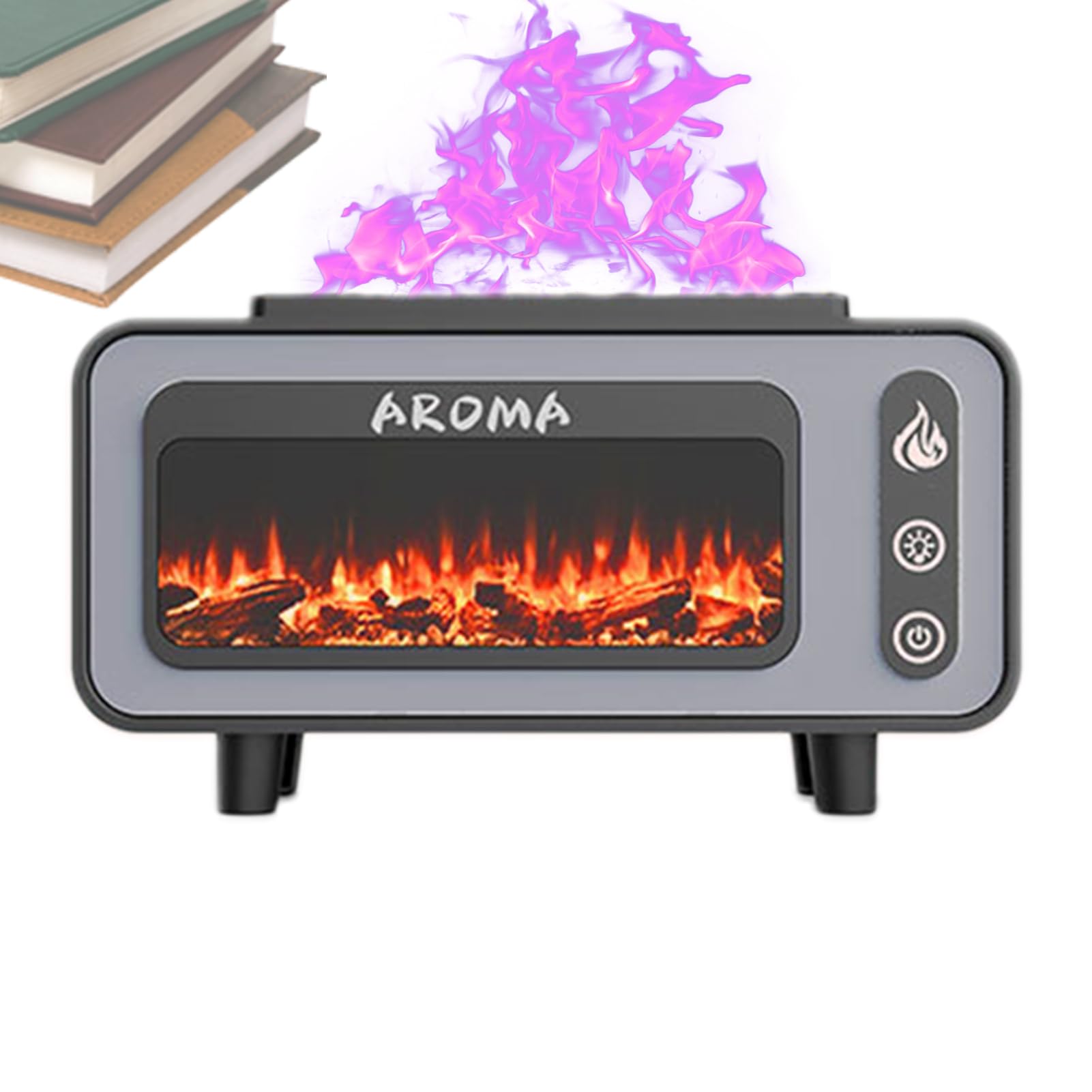 Diffusore per aromaterapia, umidificatore a fiamma, purificatore d'aria, luce soffusa, silenziosa, spa bagno vivaio soggiorno, 21 x 8 x 11,8 cm