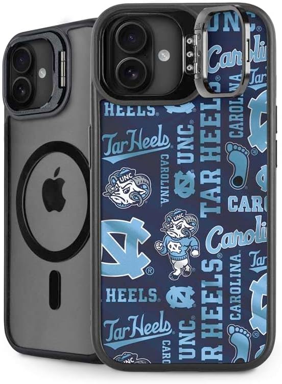 Skinit Kickstand Phone Case Compatible with iPhone 16 - Officially Licensed University of North Carolina UNC Tar Heels Design