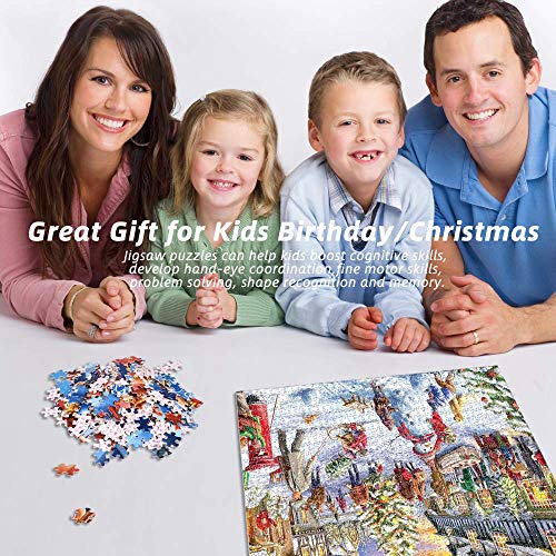 Jigsaw Puzzle 1000 Piece for Adult, LANIAKEA Christmas Snowman Celebration Puzzles, Puzzle Game for Christmas Toy Gifts - Thumbnail 3