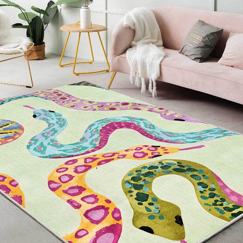 Tapis de salon lavable et antidérapant 180 x 200 cm à poils courts