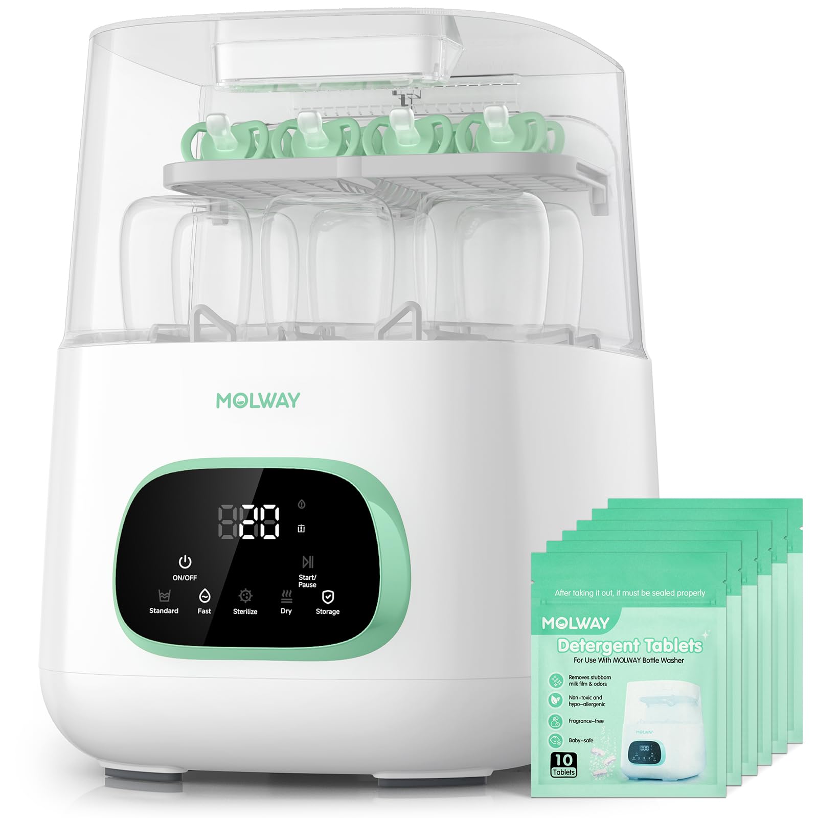 Photo 1 of MOLWAY Upgraded Bottle Washer Pro, All-in-One Baby Bottle Washer and Sterilizer & Dryer, Cleaning Machine for Bottles, Pump Parts & Baby Essentials, Replaces Hand Washing, Mothers Day Gifts for Women