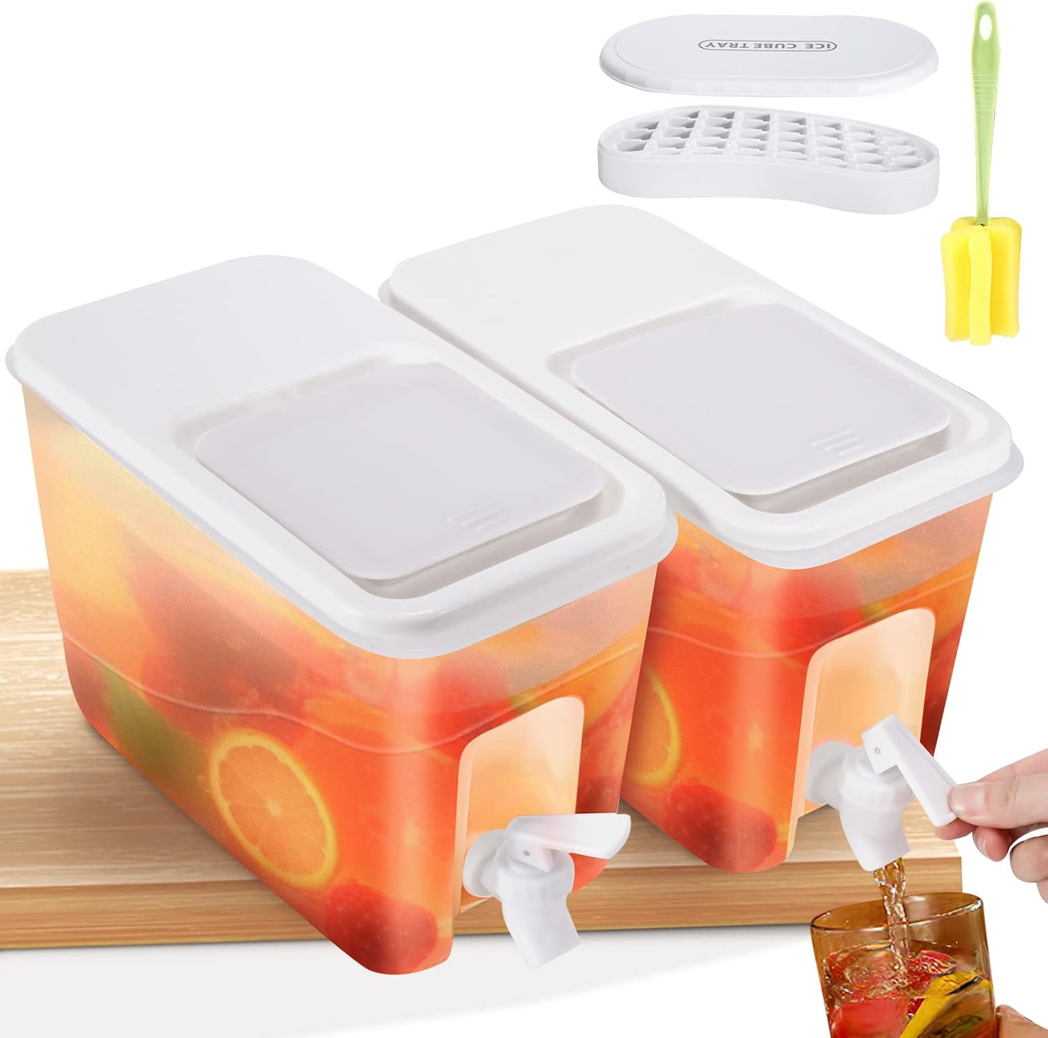 2 PCS Beverage Dispenser with Spigot, 1 Gallon Each