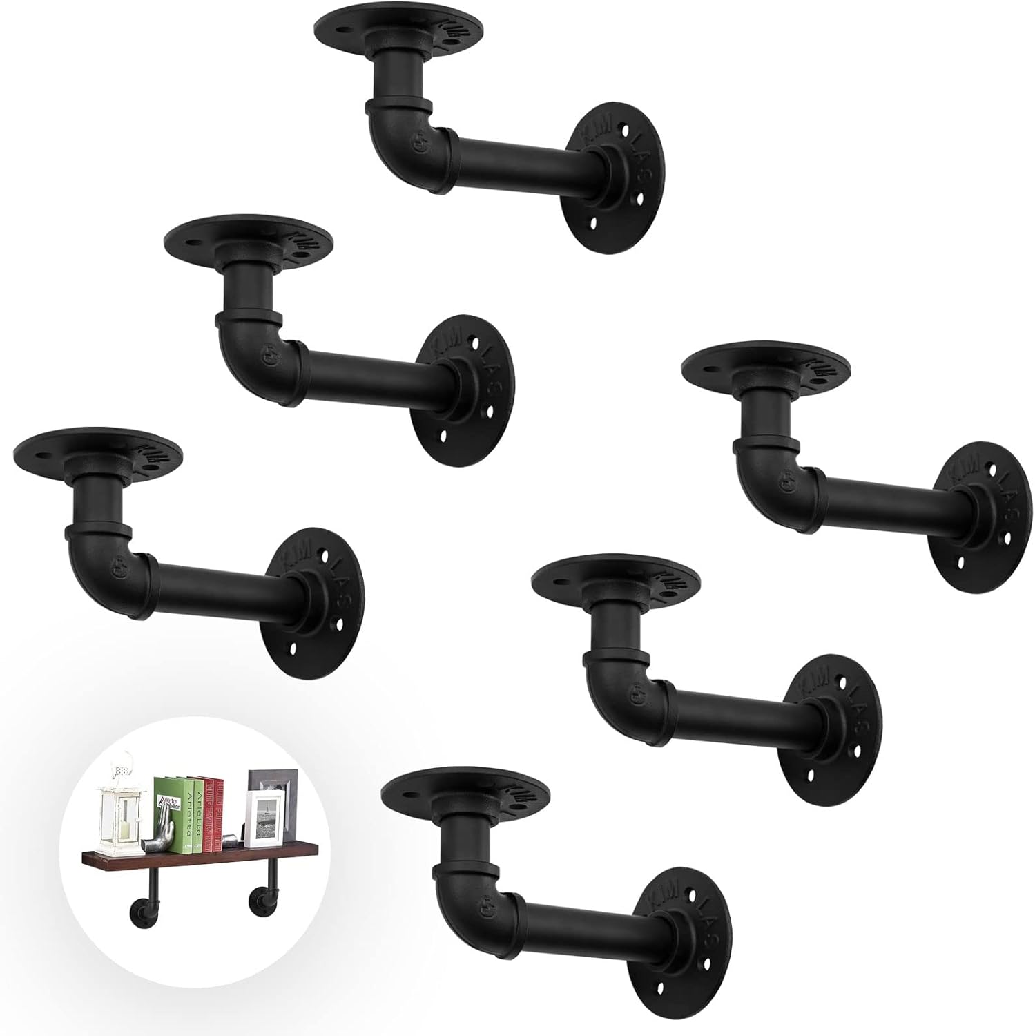 6 inch Industrial Pipe Bracket,Potaosey 6PC Industrial DIY