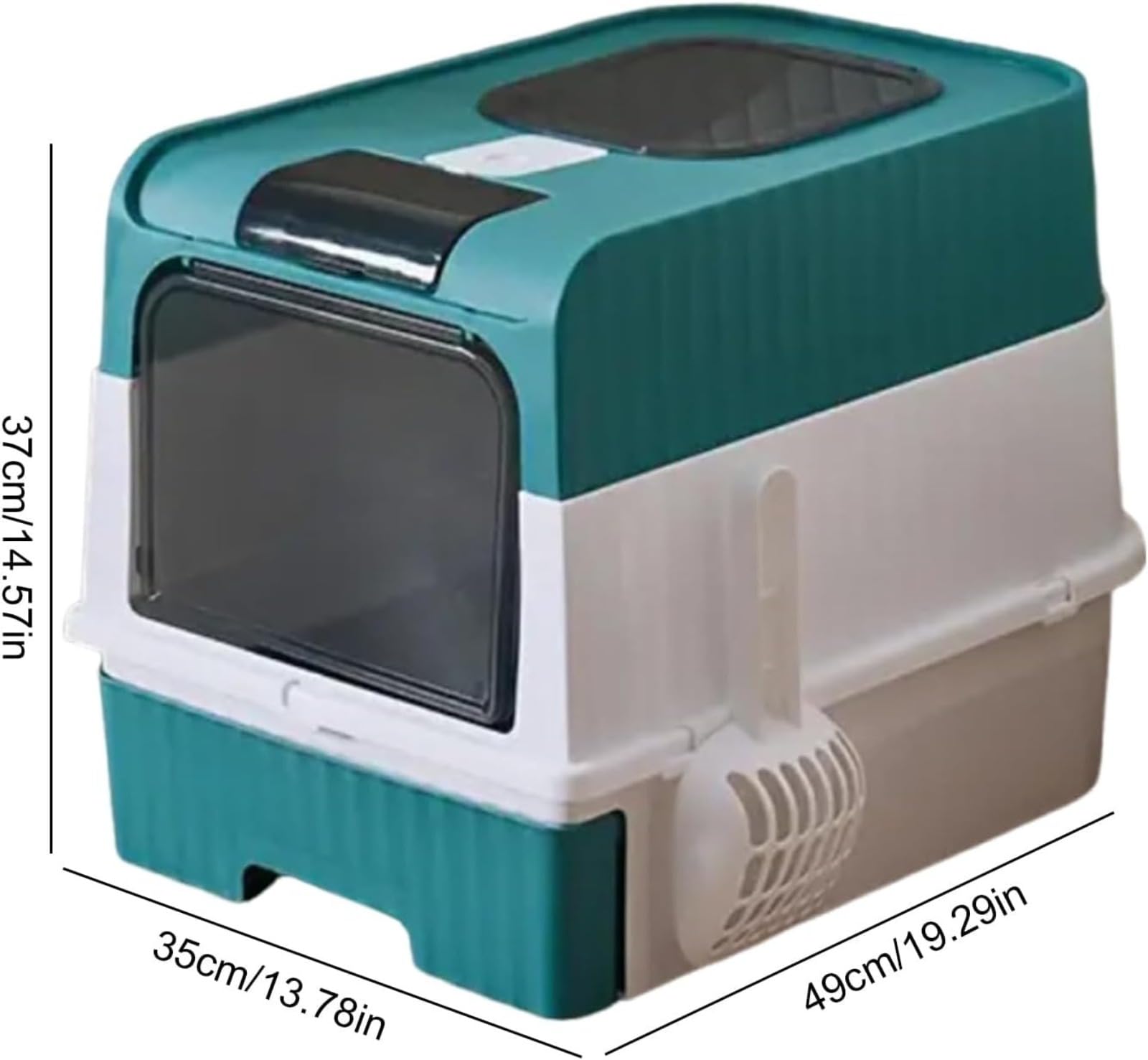 Caja de arena cerrada extragrande para gatos con cuerpo extraíble y cajón de empuje para una fácil recogida, control de olores para gatos gordos y varios gatos