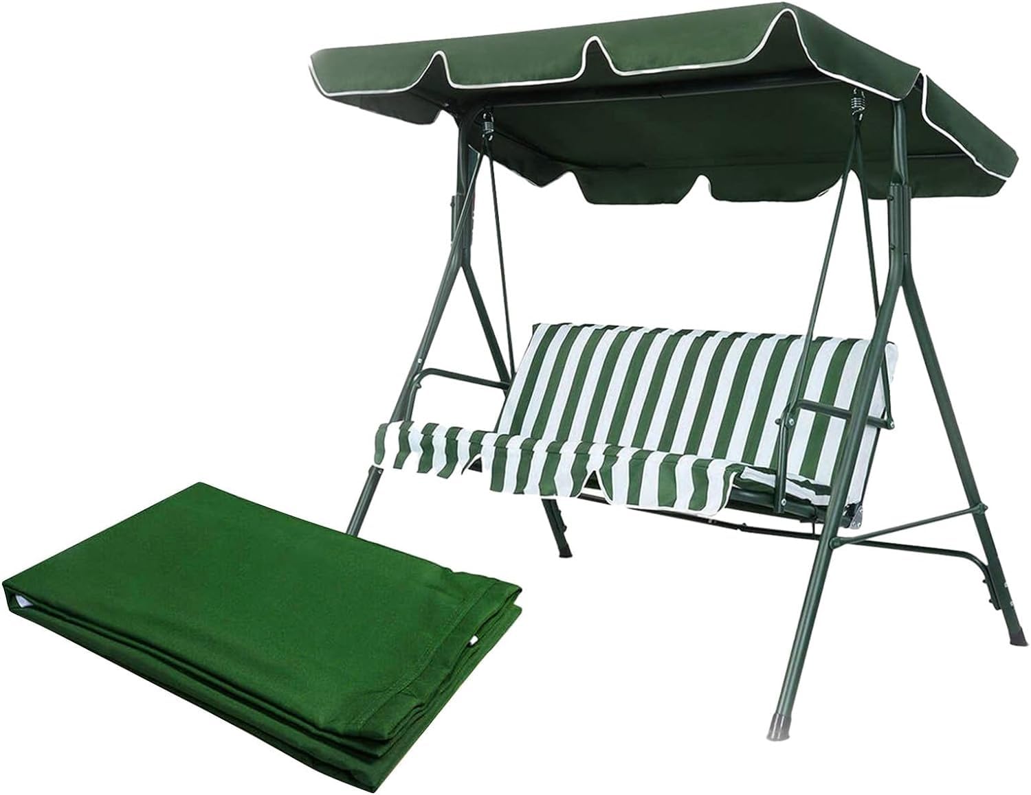 Telo di Ricambio per Amaca da Giardino a Due posti Resistente al Vento antistrappo Colore Verde 65"x45"x6"