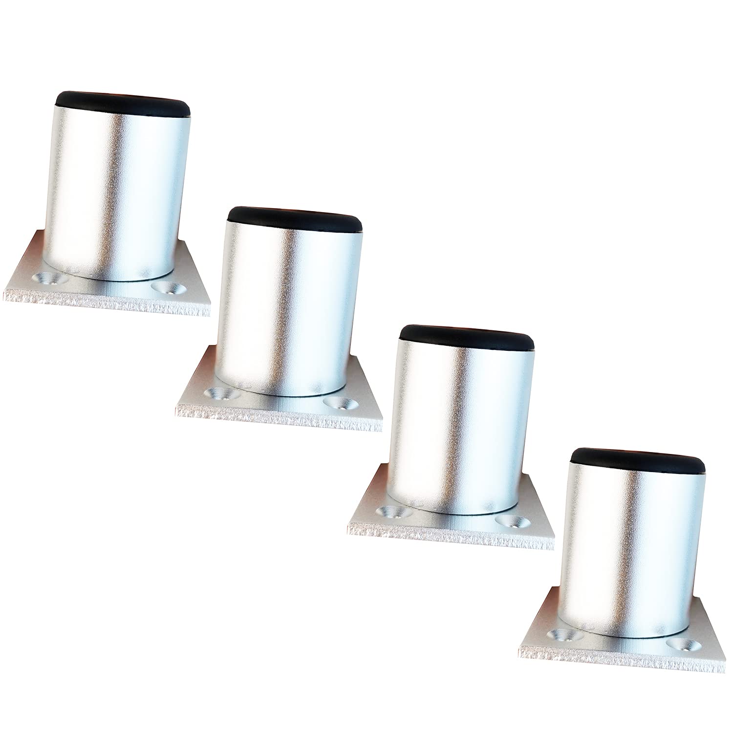 Qrity Aluminium Alloy Furniture Legs, Pack of 4, 50 mm Height Replacement Feet Support Legs for Furniture Table Sofa Bed Desk, Silver