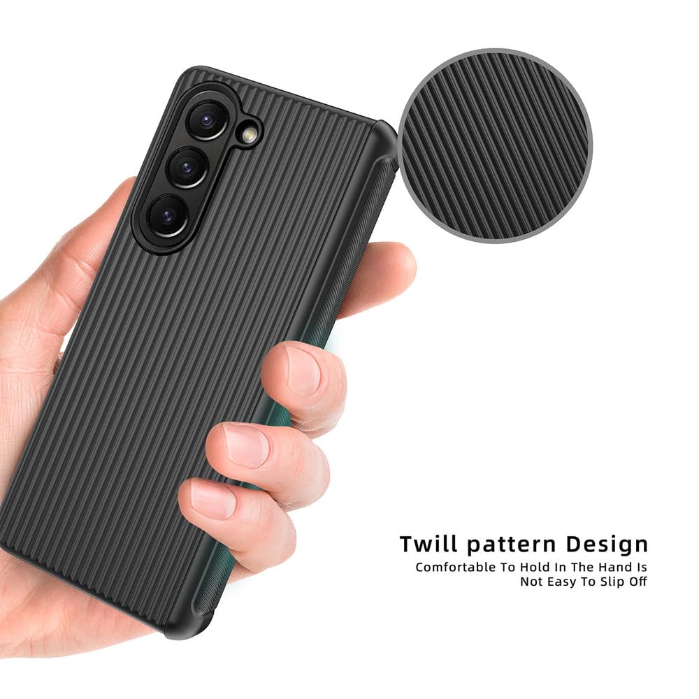 Bisagra Carcasa De Equipaje Membrana Vidrio Templado Incorporado Funda para Teléfono con Pantalla para Samsung Galaxy Z Fold 5 4 3 Funda Protectora, Negro, para Samsung Z Fold4