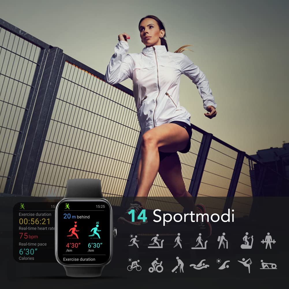 SKG Smart Watch for Women, Fitness Tracker with 5ATM Swimming