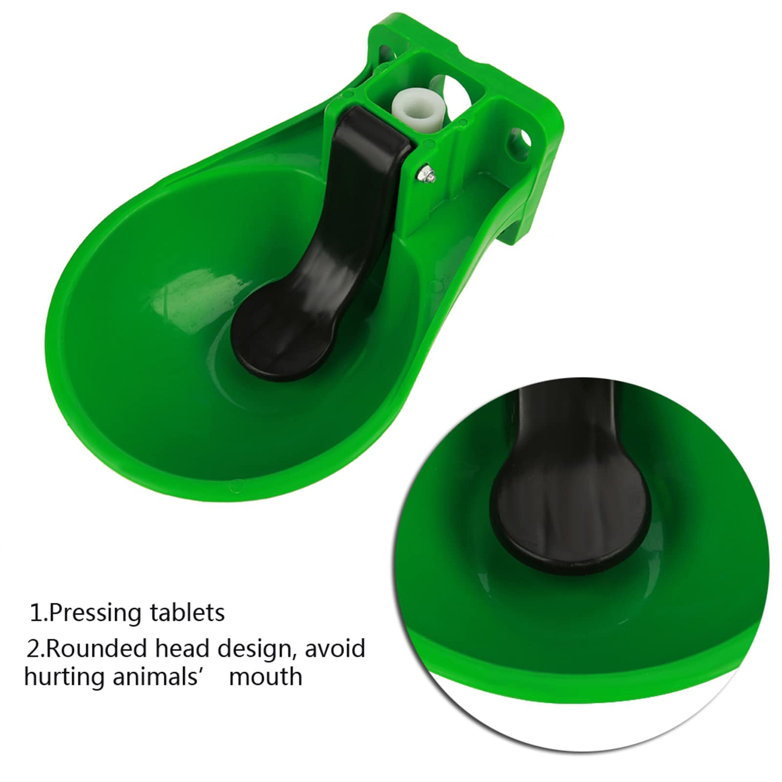 Bicchiere automatico di plastica per animali Abbeveratoio per animali Abbeveratoio per acqua Valvola per interruttori Valvola per mucche ovine Contenitore per cavalli Cavalli Capre Asino Pollame