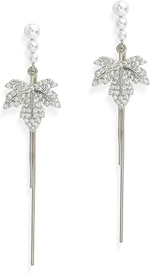 Sonateomber Long Gold tassel Butterfly Leaf Dangle Drop Earrings Elegant Chain Dangling Prom Wedding Bridal Fashion Jewelry Gift