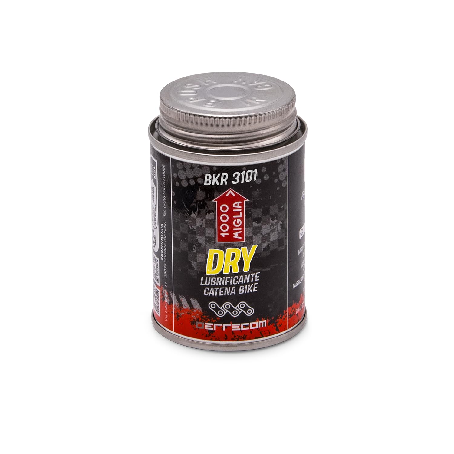 Errecom 1000 Miglia BKR 3101-4 fl oz (120 mL) Can, Dry Lube Bike Chain, for Dry and Dusty Weather Conditions, Brush Included