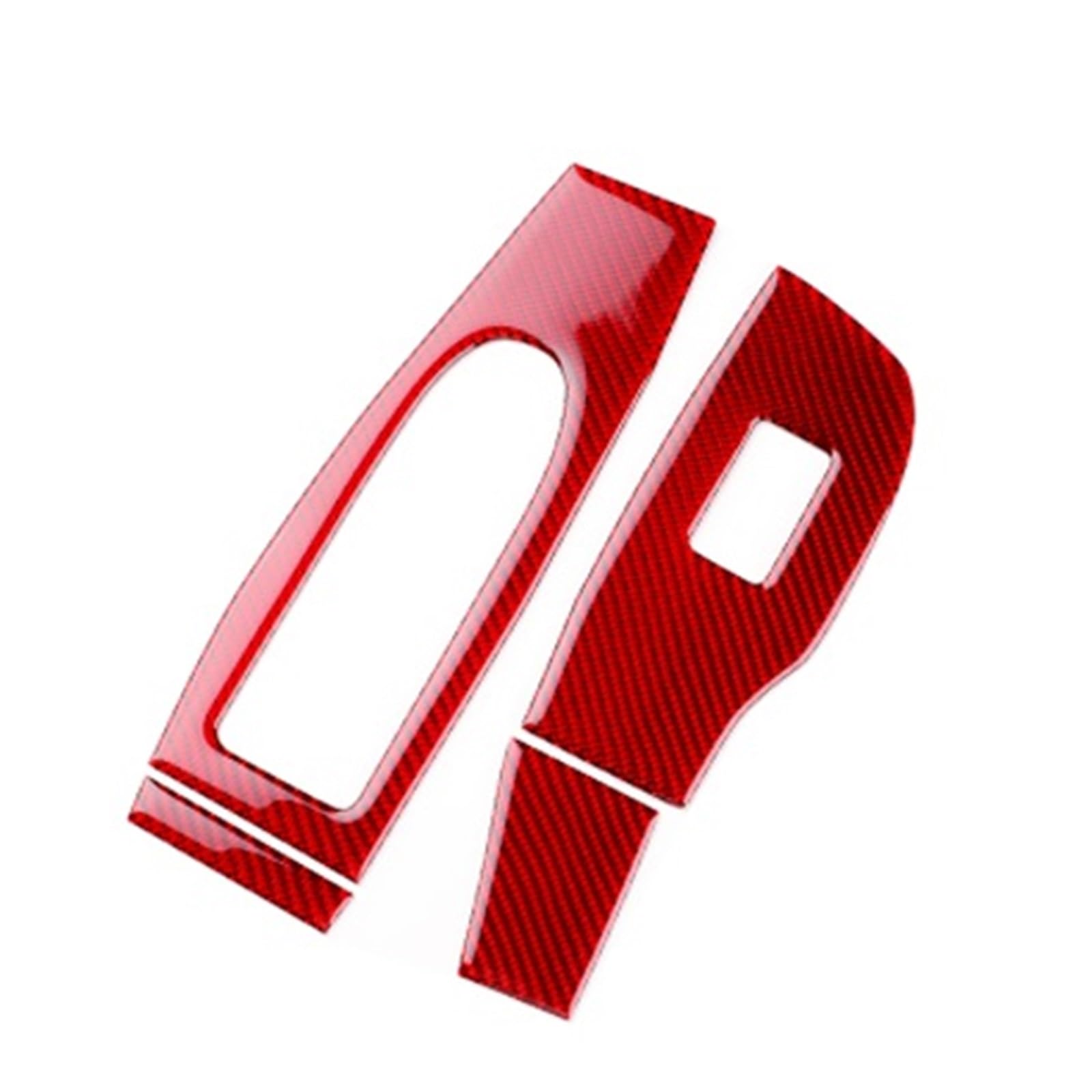 Interior Trim for Mazda for Axela 3 BP 2019-2025 LHD RHD Car Front Door Window Lift Panel Interior Trim Real Soft Carbon Fiber Sticker Cover Trim Sticker(for LHD Red Carbon)