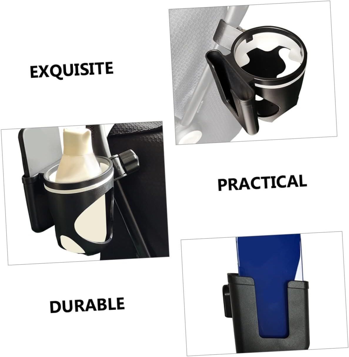 Stroller Cup Holder Bike Bottle Rack Drink Organiser Phone Clamp Car Accessories