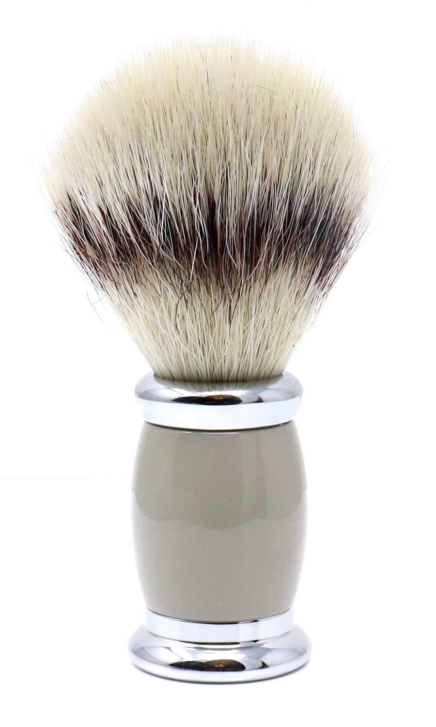 Edwin Jagger Bulbous Shaving Brush With Synthetic Silver Tip Fill (Black)