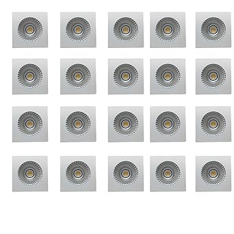 LEDOLUX 15 Watt Warm White (3000K) Square LED COB Spot Light (Energy Class A++) | Ceiling Light for False Ceiling | Best Ceiling Light for Home, Office, Bedroom, Hall, Kitchen, etc. | (Pack of 20)