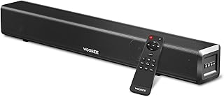 Mini Soundbar 16-Inch 50W with Bluetooth, Optical, AUX, USB Connection, Small Sound Bar Speakers Surround Sound System for TVs, Home Theater, Gaming, Projectors, PCs, Tablets, Phones