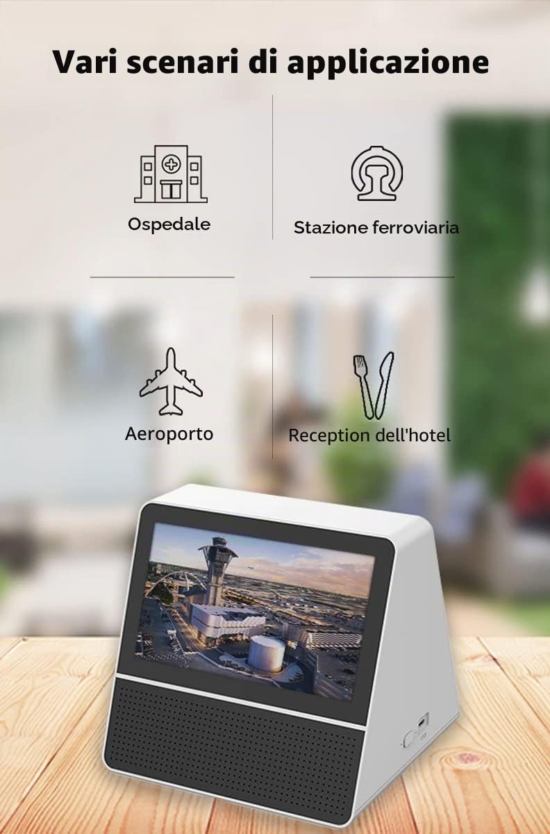Apparecchiatura di Traduzione con Display a Doppio Schermo da 7 Pollici Dispositivo Traduttore per Reception Dell'hotel Online Traduci tra 53 Lingue Adatto per Minimarket, Attrazioni