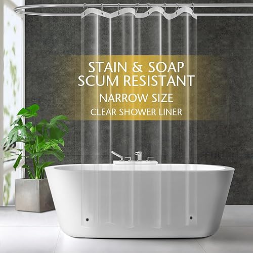 Miniatura 9 de ZEMAHOME PEVA - Forro de plástico para cortina de ducha 1 paquete de 677 x 717in transparente para baño ducha ducha con Gromments de metal
