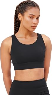 Crew Neck Sleeveless Crop Length Sports Bra for Women - Hook & Eye Closure, Hugged Fit - A205