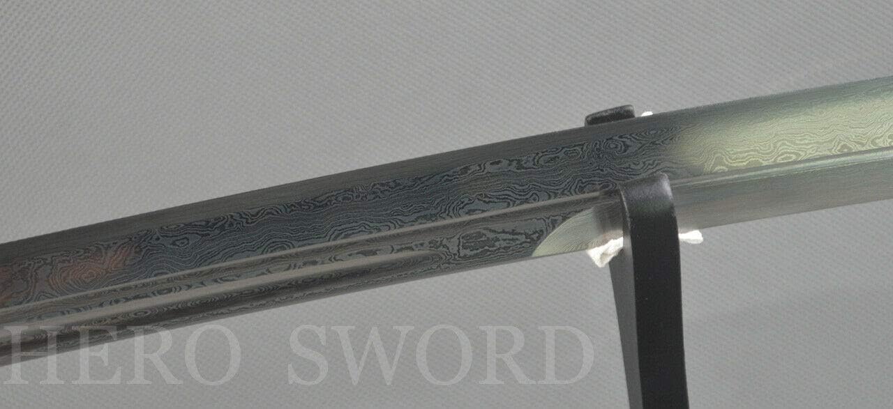 Damascus Folded Steel Katana Naginata Real Japanese Samurai Sword Very Sharp
