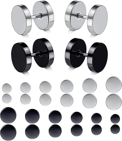 316L Surgical Steel Mens Earring Flatback Screw Stud Earrings Hypoallergenic Titanium Ear Piercing Studs for Women