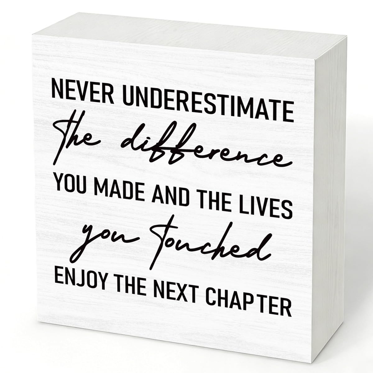 Inspirational Wood Box Sign, Thank You Gift, Retirement Gifts, Inspirational Motivational Positive Gifts For Mentor Teacher Nurse Coworker Boss, Wood