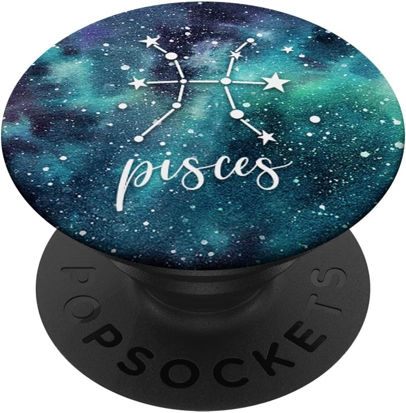 Pisces - Aqua Astrological Horoscope Zodiac Star Sign PopSockets Adhesive PopGrip