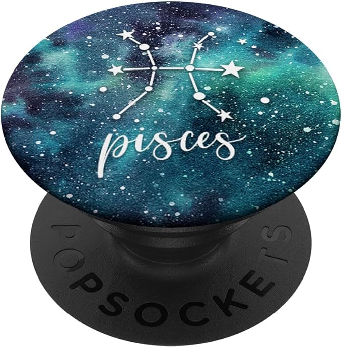 Pisces - Aqua Astrological Horoscope Zodiac Star Sign PopSockets Adhesive PopGrip