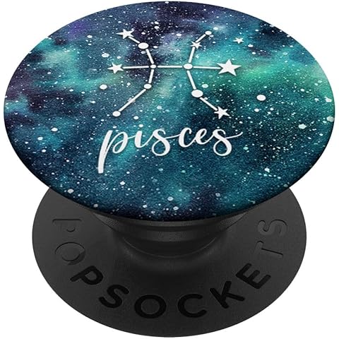 Pisces - Aqua Astrological Horoscope Zodiac Star Sign PopSockets Adhesive PopGrip