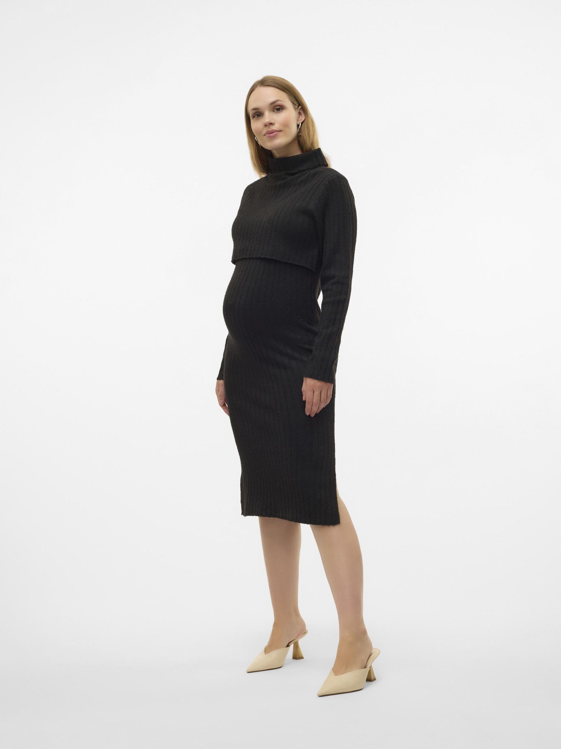 Mamalicious Mlsuniva June LS Knit Midi Dress 2f Noos Mlsuniva June LS Knit Midi Dress 2F Noos Donna (Pacco da 1)