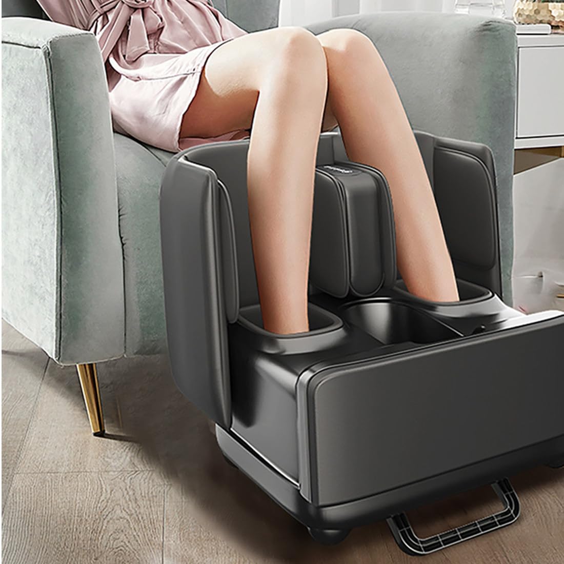 Massaggiatore per Piedi Shiatsu, Massaggiatore per Piedi, Polpacci E Gambe con Riscaldamento E Rotolamento dei Piedi, Terapia Massaggio a Impastamento Profondo Black