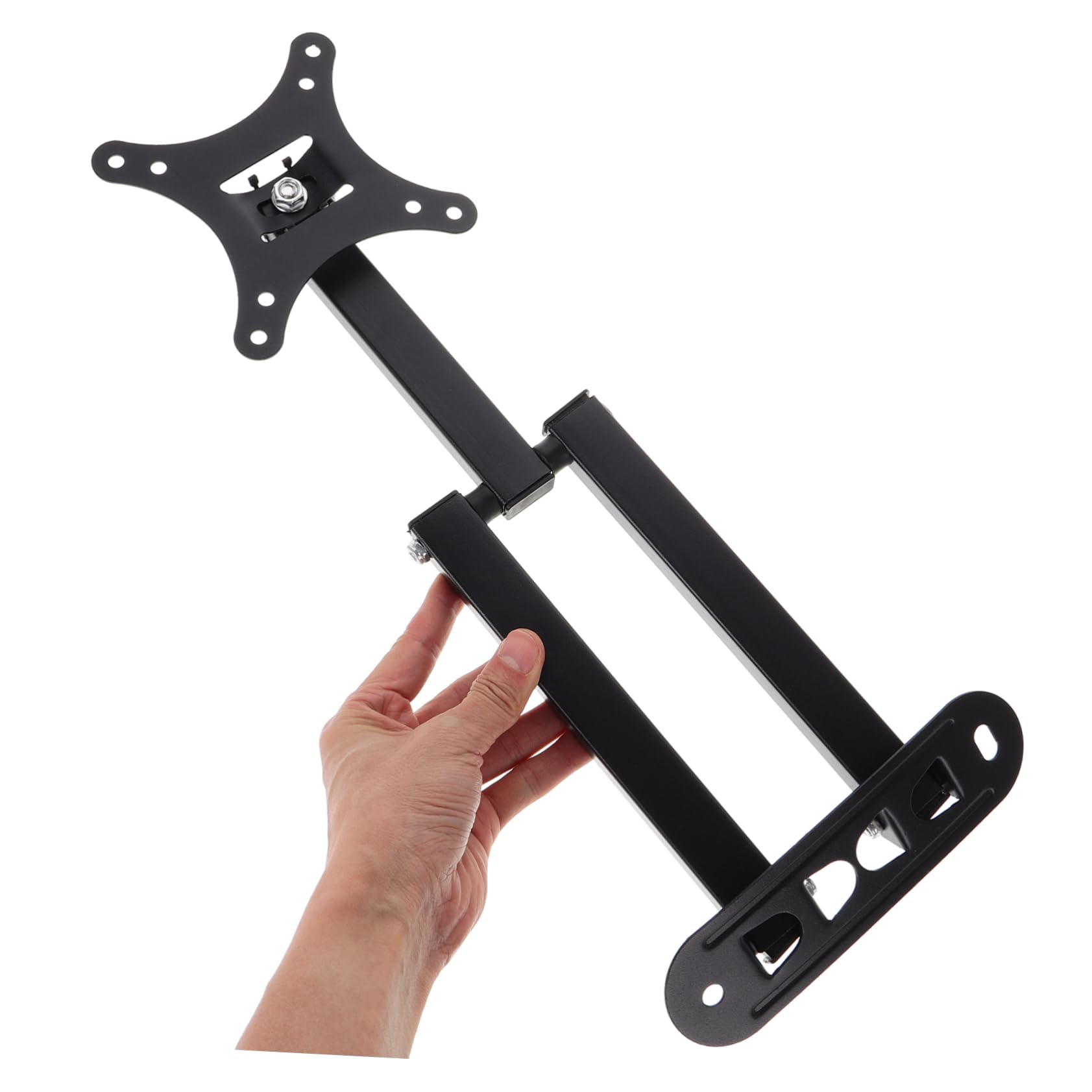 Staffa Muro per Tv Orientabile con Braccio Estensibile Nero | Acciaio Laminato a Freddo, Rotazione 360°, Include Attrezzi e Manuale di Montaggio
