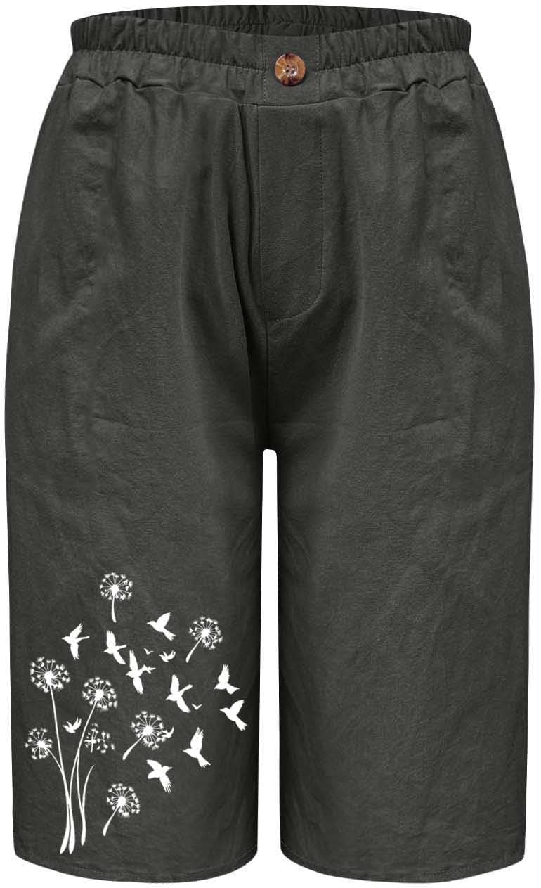 Women's Lounge Shorts Bohemian Style Baggy Casual Soft Comfy Wide Leg Crop Sweatpant Beach Casual Short Pants