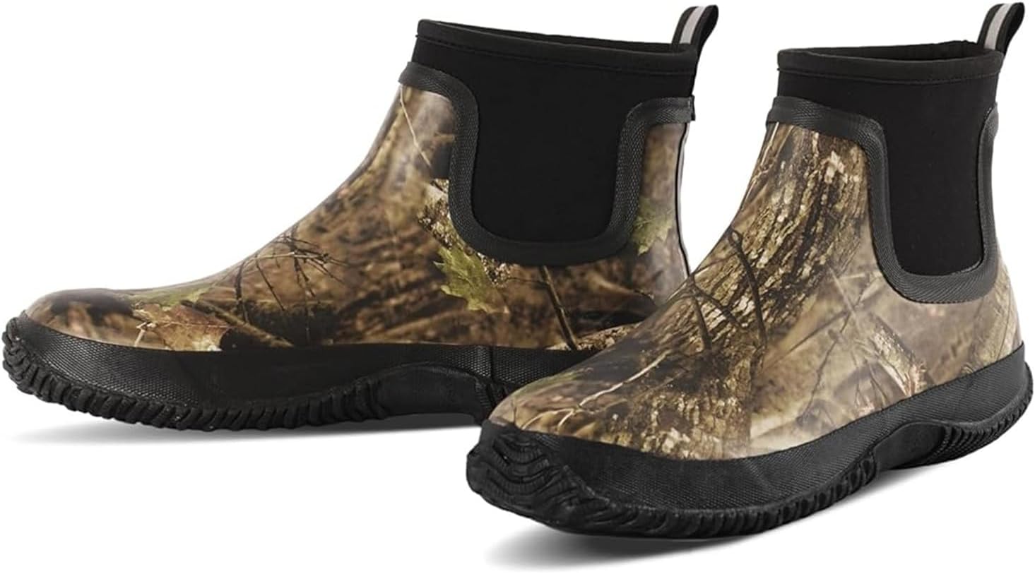Men's Ankle Rain Boots, Waterproof Rubber Work Boots, Mud Boots for Outdoor Yard, Garden, Lawn & Farm Chores, Durable Slip-On Rain Shoes