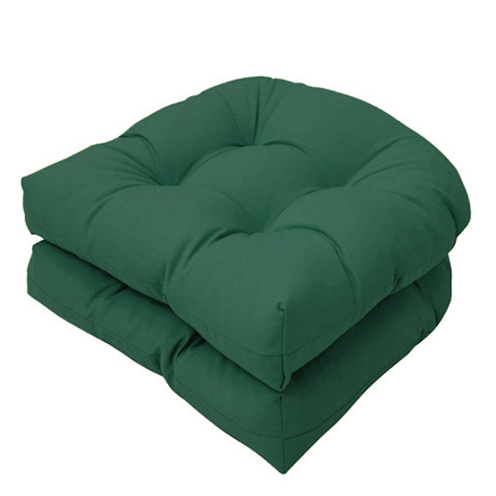 Lot de 2 coussins de chaise d'extérieur vert foncé 48x48 cm pour fauteuil de jardin