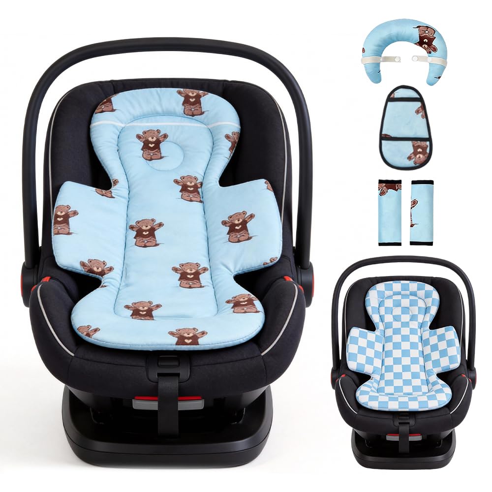 Reductor de Asiento para Bebé Recién Nacido, Cómodo y Transpirable Reductor Silla Coche Bebe, Reductor Silla Paseo Bebe, Cojín para Asiento de Coche de Bebé para Cochecito, Silla de Coche