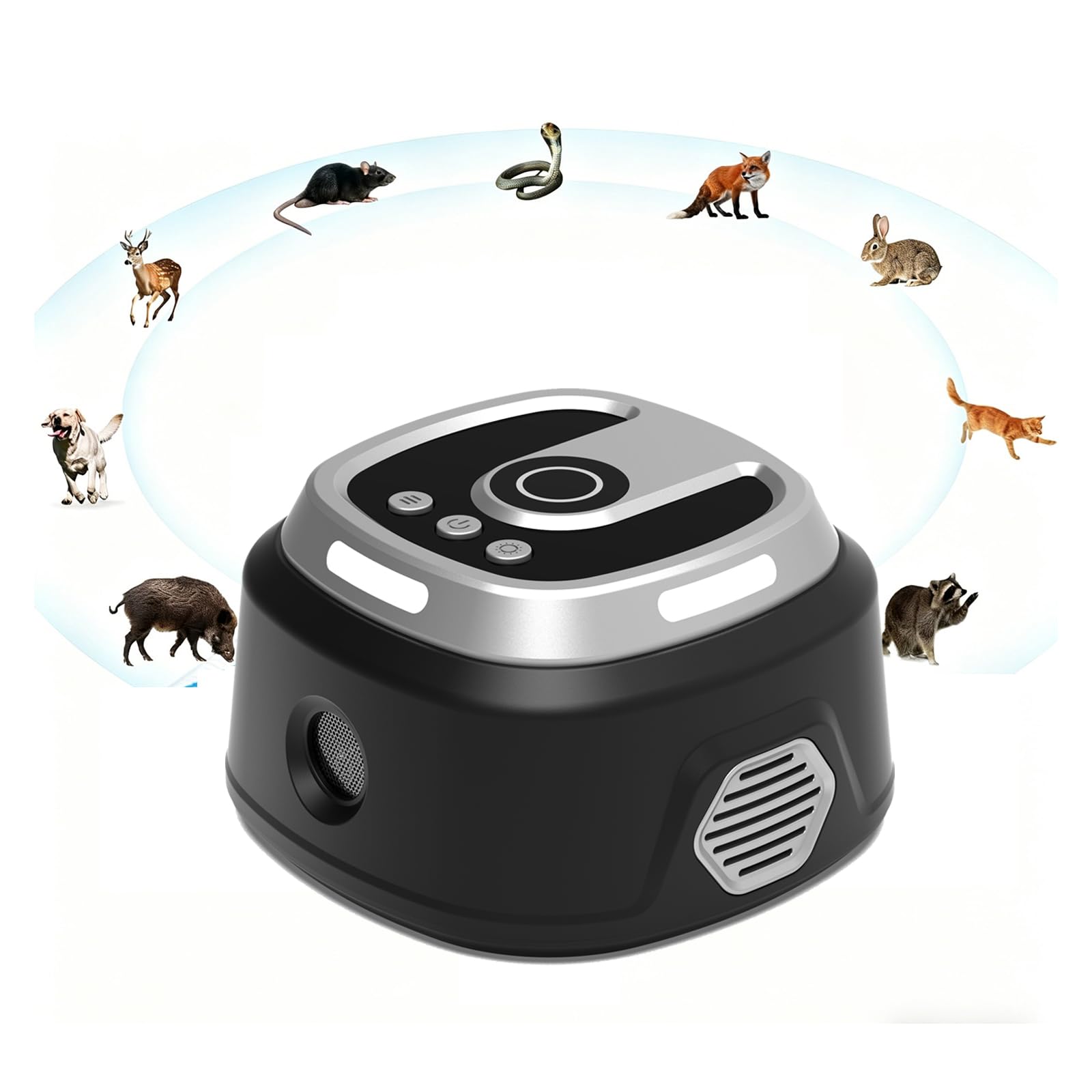 Ultrasons pour Rats, répulsif à ultrasons pour Souris, Souris et Rats à ultrasons 360 ° avec lumière LED répulsif à ultrasons pour rongeurs parasit araignées Papillons Fourmis
