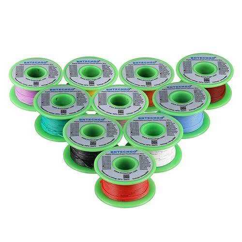 Miniatura 8 de BNTECHGO 22 Gauge Silicone Wire Kit 10 Color Each 30 ft Flexible 22 AWG Stranded Tinned Copper Wire