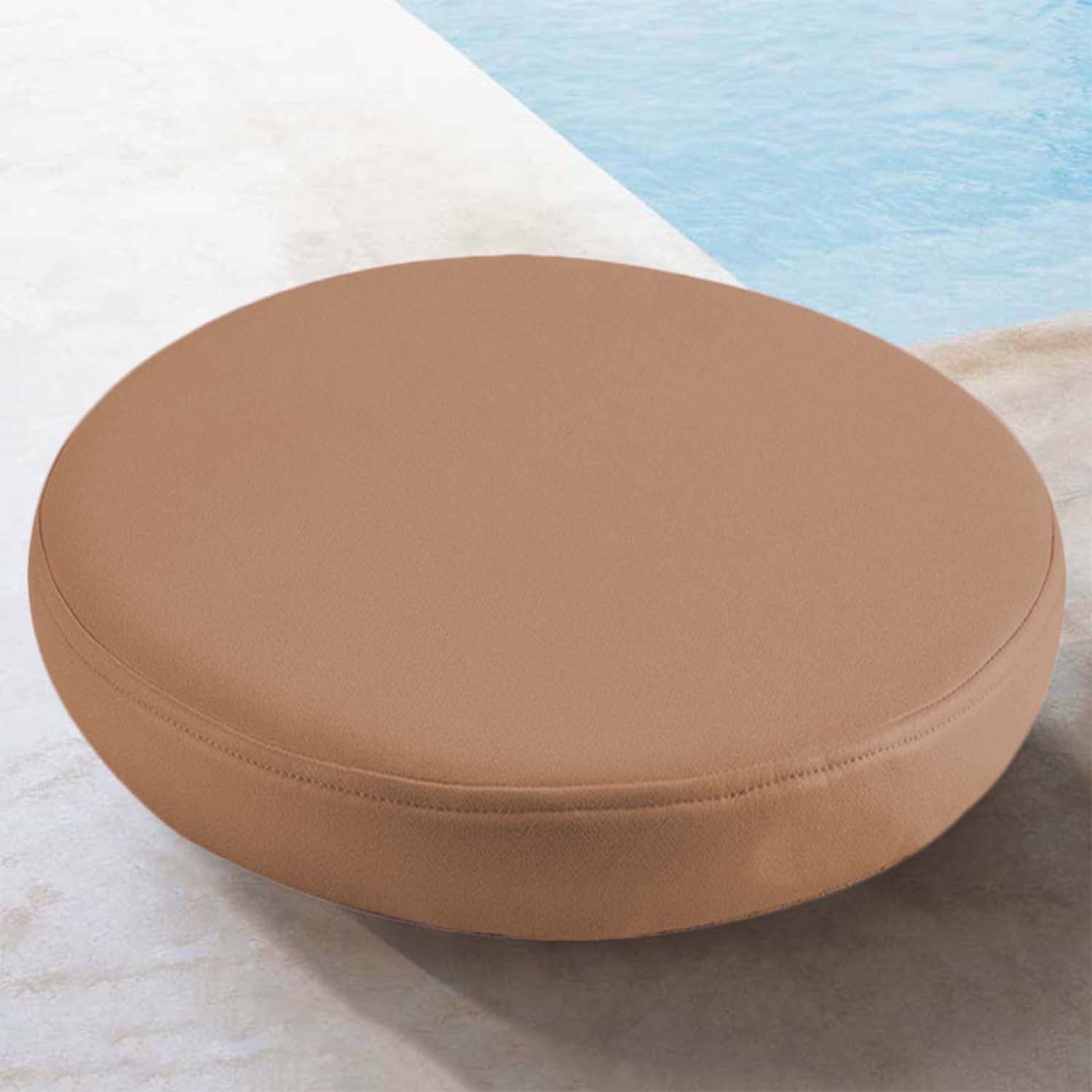 Waigg Kii Round Garden Chair Cushions Pad Indoor Outdoor Waterproof,Non-slip Thick Chair Cushion Seat Pads for Outdoors/Home/Office/Swing/Patio (35x35x5cm,Camel)
