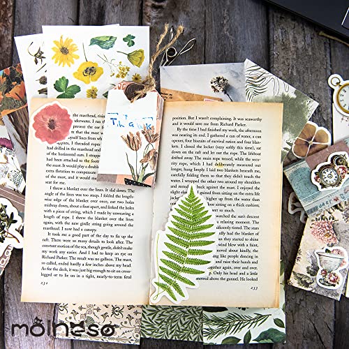 Molneso Antique Flower Sticker Kits For Scrapbooking, Journaling, Junk Journals, Card Making Vintage Botanical Paper Packs, Washi Stickers, Floral Embellishments #TOP4