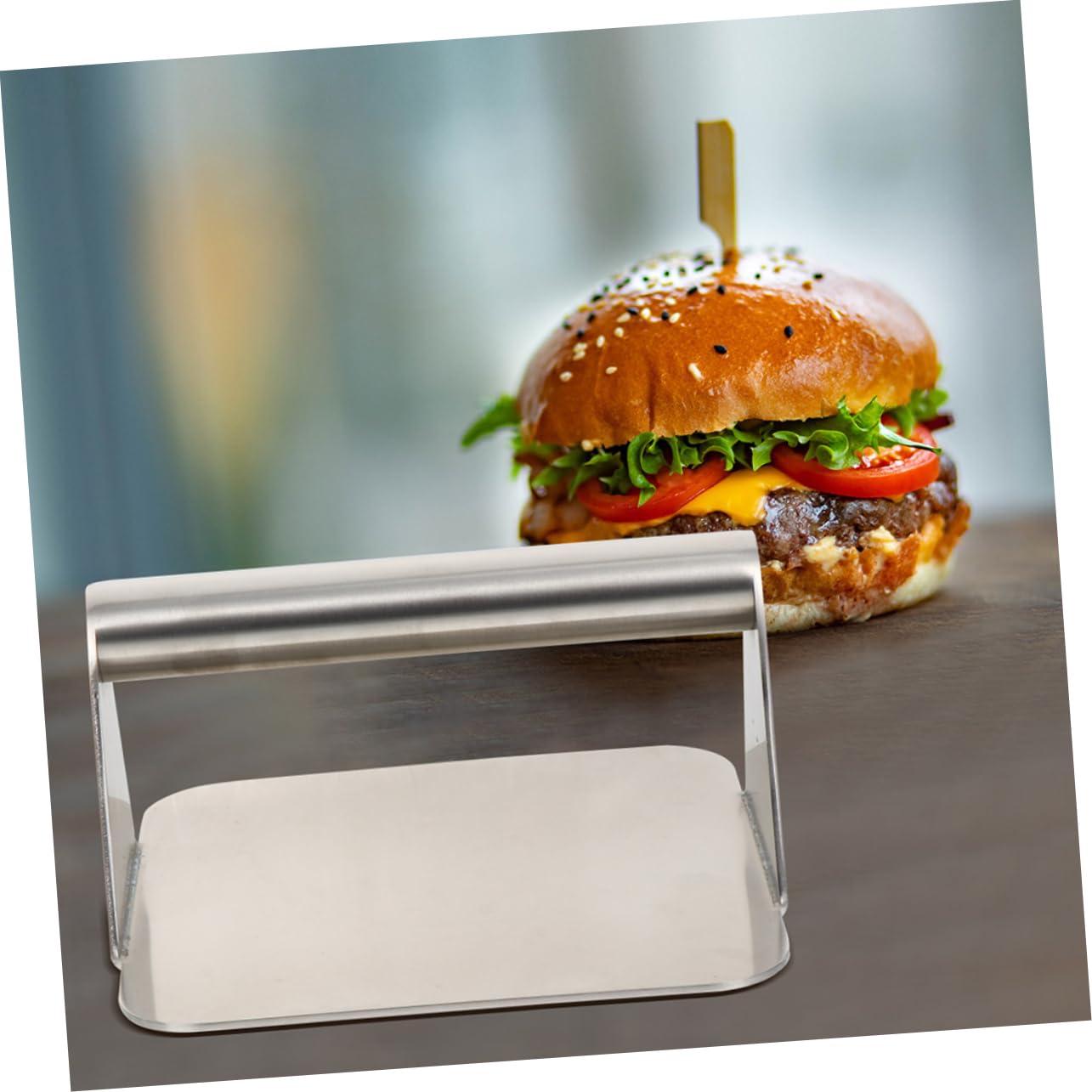 CIMAXIC 1Pc Stainless Steel Smash Burger Press Hamburger Patty Maker for Shaped Burgers Steaks Durable Kitchen Tool for Griddles and Grills Present for Cooking