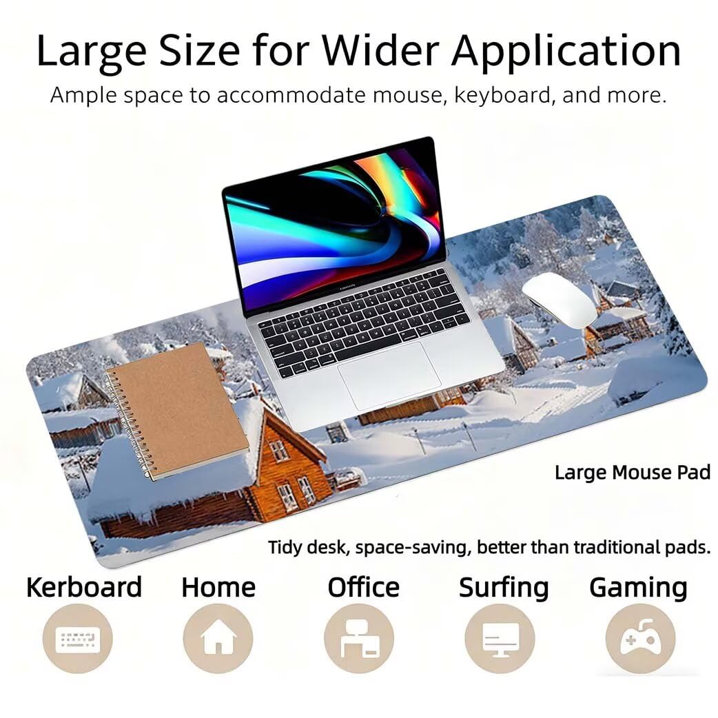 Lpfieonn Himmel Großes Schreibtischunterlage, XXL Schreibtischunterlagen, Blau XXL Wasserdicht Gaming Mousepad mit Vernähter Rand und Rutschfeste Gummibasis, für Laptop/Hause/Büro 120x60cm PF-3397