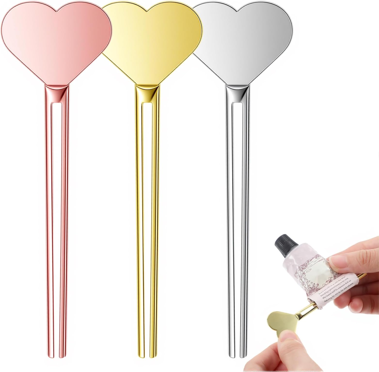 3 Pcs Toothpaste Squeezer, Metal Manual Toothpaste Squeeze Stainless Steel Manual Dispenser Roller Tube Bathroom and Kitchen Gadgets for Maximize Creams Paint Makeup & Beyond