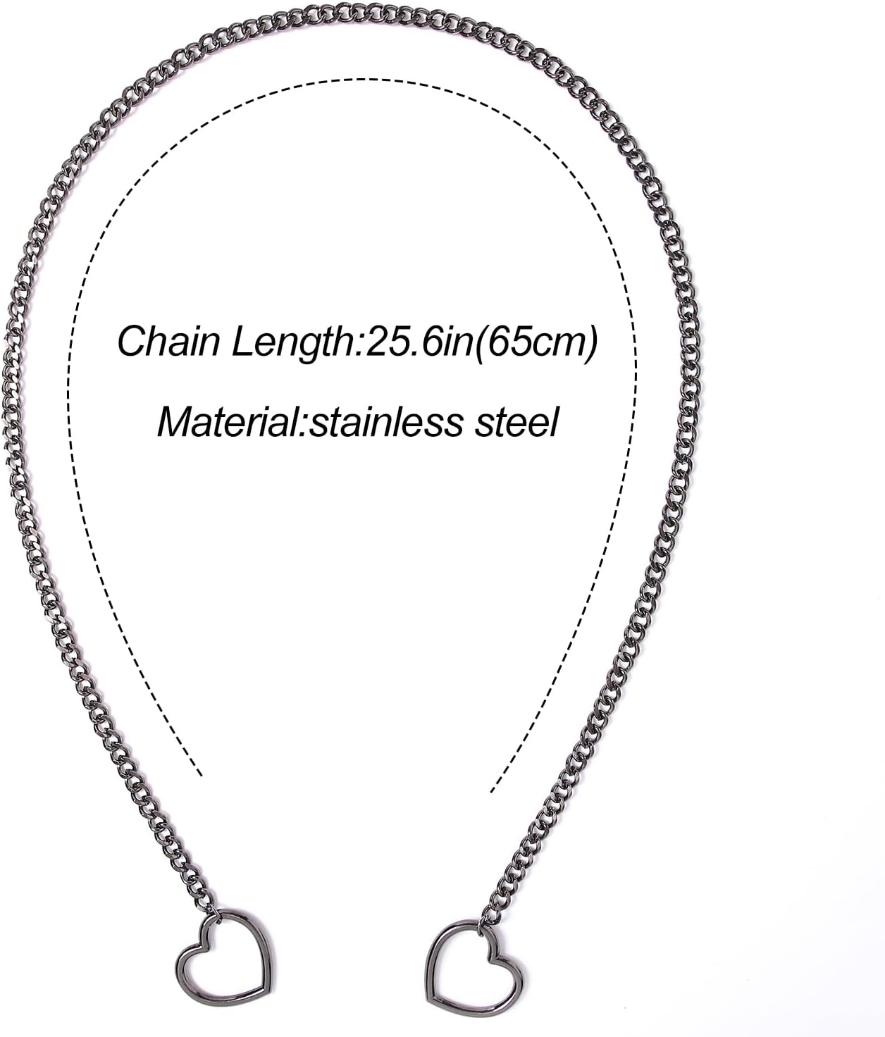 Heart Slip Chain Necklaces for Women,Adjustable Lariat Heart Y-Necklace,Punk Gothic Cuban Collar Choker Necklace for women - Image 4